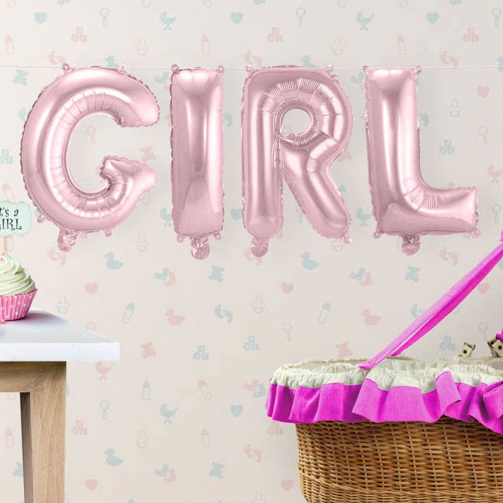 Produktbild von Folat 24997 Shower Decoration, Baby Shower, Pink, WhitePlate-Blooming